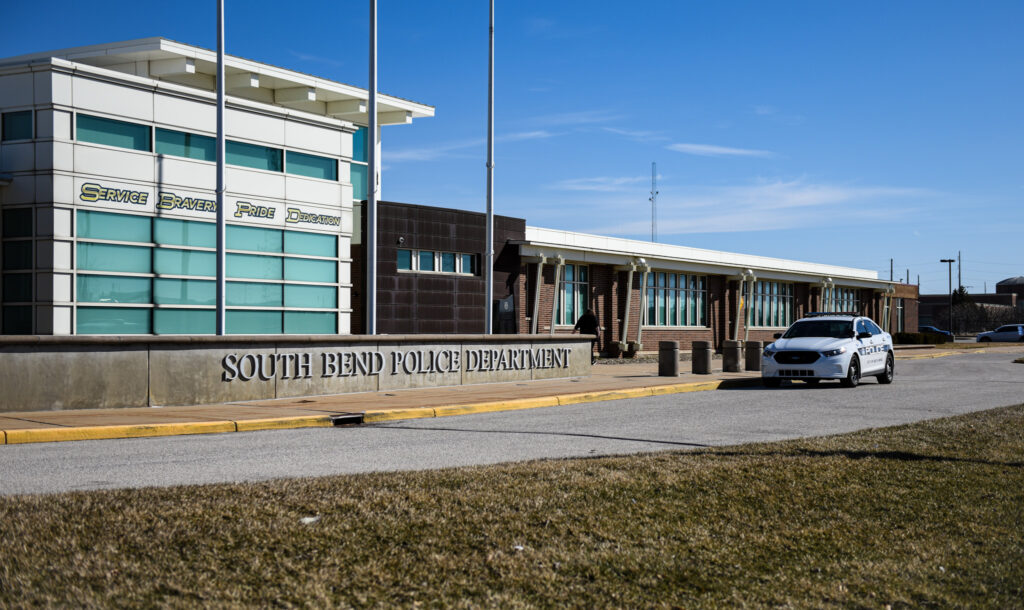 the outside of the SBPD building